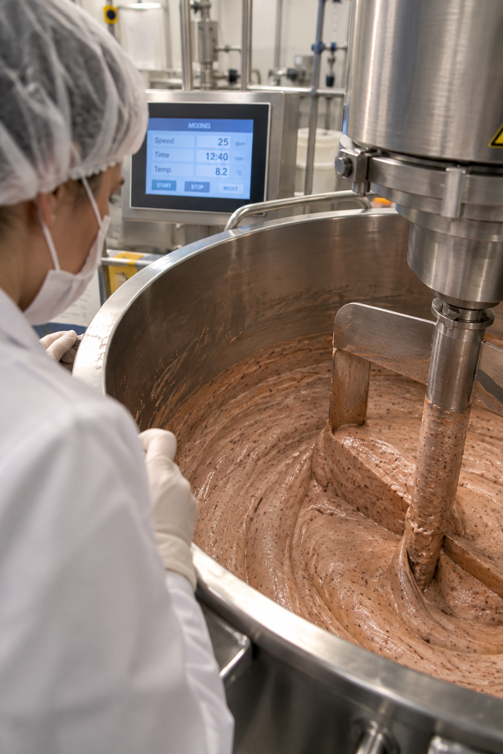 Vermischen der KOKELU Kokosbasis während der Produktion