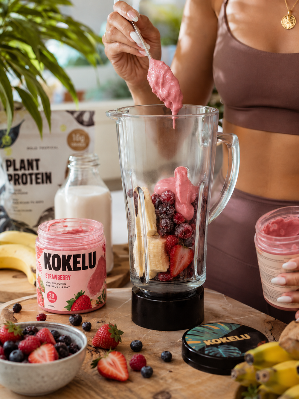 KOKELU Erdbeere als Zutat in einem Shake